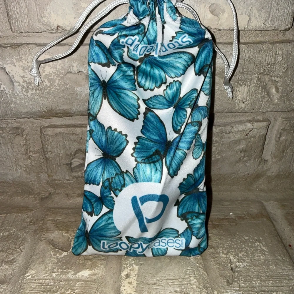 Loopy - 13 Pro Max - Phone Cover Blue Butterfly - with Bag